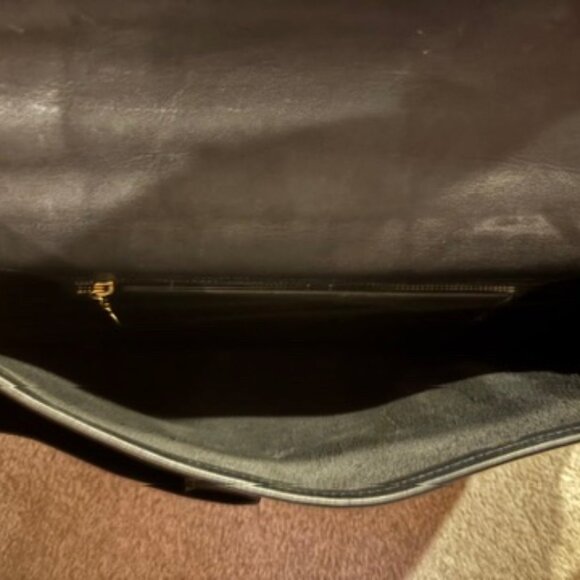 Large Black Vintage Leather Coach Briefcase Made in the US with Gold Closures - Picture 5 of 12